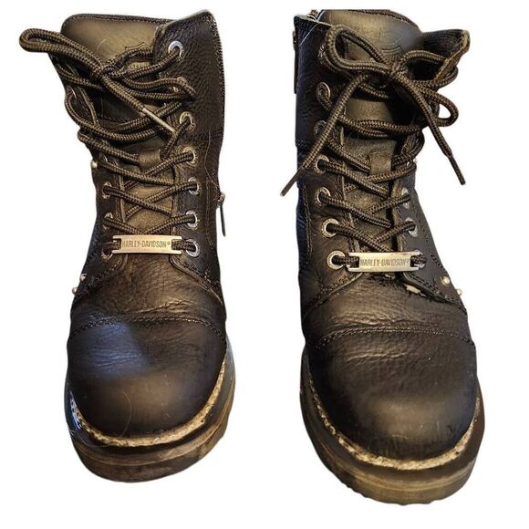 Harley-Davidson Women's Oakleigh D84276 Brown Lace Up Biker Boots - Size 8 M - Picture 2 of 6